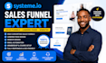 create systeme io sales funnel, landing page, systeme io, website and automation