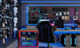 sketchup interior 3d model, modern gaming room design,bedroom layout cgi render