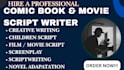 write edit your children script, screenplay, tv series and youtube scripts