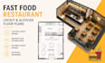 create fast food restaurant layout autocad floor plans