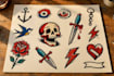 make tattoo flash design set in ignorant style