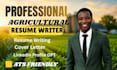 write an ats friendly agricultural resume,