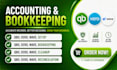 do bookkeeping, cleanup, and bank reconciliation in quickbooks online, xero wave