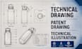create technical drawing, patent drawing and technical illustration