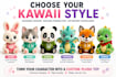 create kawaii custom plush toys, chibi characters, and cute mascots