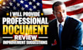 provide professional document review improvement suggestions