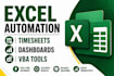 automate excel spreadsheets build timesheets dashboards and vba tools