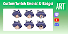 create custom anime style twitch emotes and badges
