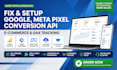 setup google meta pixel, conversion API, event tag manager tracking facebook ads
