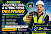 create civil structural engineering designs and architectural autocad drawings