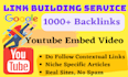create 1000 do follow SEO backlinks which rank your site