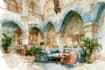 render architecture and interior concept in watercolor