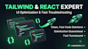 fix react js, tailwind CSS, HTML CSS bugs and responsive UI issues