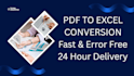do professional data entry in excel with 24h delivery