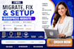 connect domain, install SSL, set professional business email website migration