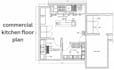 design restaurant floor plan, commercial kitchen, seating layout, and 3d render