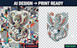 fix and convert your ai generated tshirt design into print ready art
