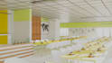 design realistic 3d school canteen and cafeteria interior