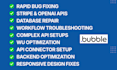 fix bubble io bugs, optimize workflows, and integrate apis