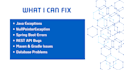 debug and fix java and spring boot code