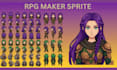 rpg maker mv, mz character animated sprite sheet pixel game assets rpg vx ace