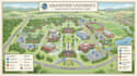 design unique custom campus map, university map, tourist and wayfinding map
