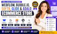 build italian webflow, bubble io, softr, glide and adalo ecommerce store
