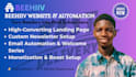 design beehiiv website landing page and email automation