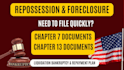 prepare chapter 7 or 13 bankruptcy documents for urgent filing