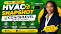 setup hvac snapshot, and customize gohighlevel sub account