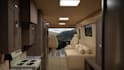design camper van, truck, bus, rv motorhome, caravan interior with 3d rendering