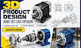 do 3d product design, 3d product modeling and 3d cad design for prototyping