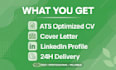 write ats CV, cover letter and linkedin for diaspora