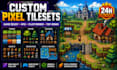 create pixel art tile set pixel background game sprite pixel avatar rpg tile set