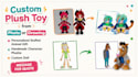 create custom plush toy from drawing, handmade character