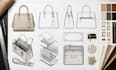design bag tech pack, handbag tech pack, backpack for manufacturing