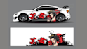 create racing car wrap, itasha wrap design with  creativity