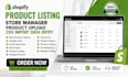 do shopify product listing, store manager, product upload, CSV import data entry