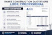 professionally format your construction quotation