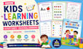 design learning worksheets, activity sheets, educational workbooks for kids