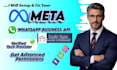 assist with meta business verification and ad account setup