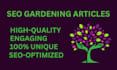 write SEO gardening articles and cbd content for your blog