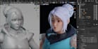 model 3d game characters in t pose and a pose