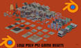 create ps1 psx n64 low poly game assets, props and environment models