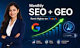 do complete monthly SEO,  GEO for your website for google,and goggle ranking