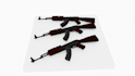 design a low poly 3d rifle with clean topology