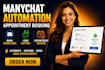 manychat chatbot setup for appointment booking and instagram dm automation