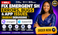 fix emergnt sh errors, bugs, and app issues, base44 emergent sh errors