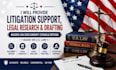 provide litigation support legal research and drafting