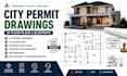 create city permit drawings, 2d floor plans, blueprints and construction drawing